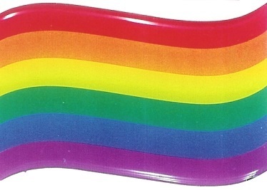 Regenbogen-Acrylaufkleber Welle L 5 x 7 cm