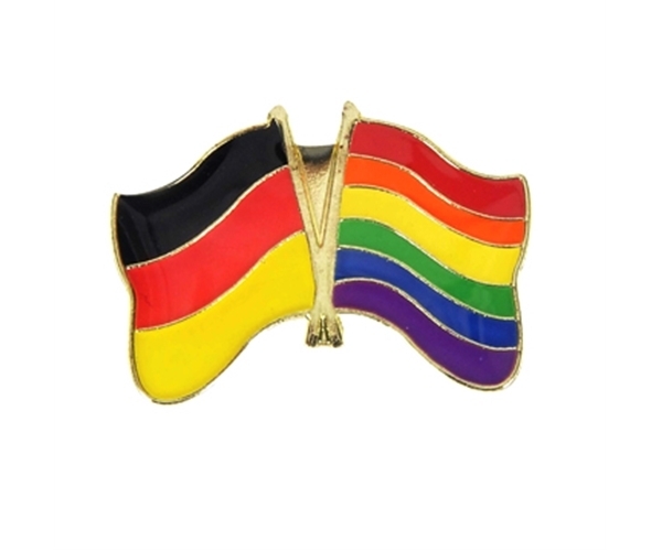 Regenbogen-Anstecker mit Deutschland-Flagge