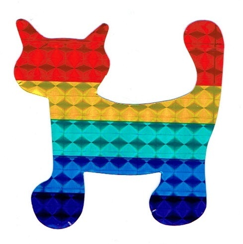 Reflektierender Regenbogen-Aufkleber Katze