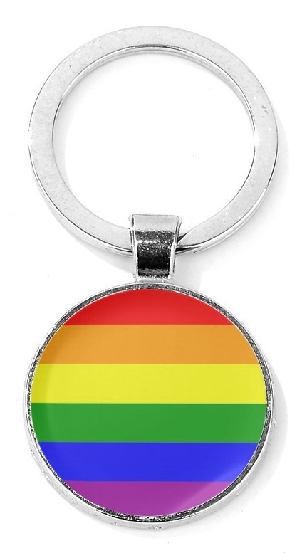 Schlüsselring mit Regenbogen-Anhänger
