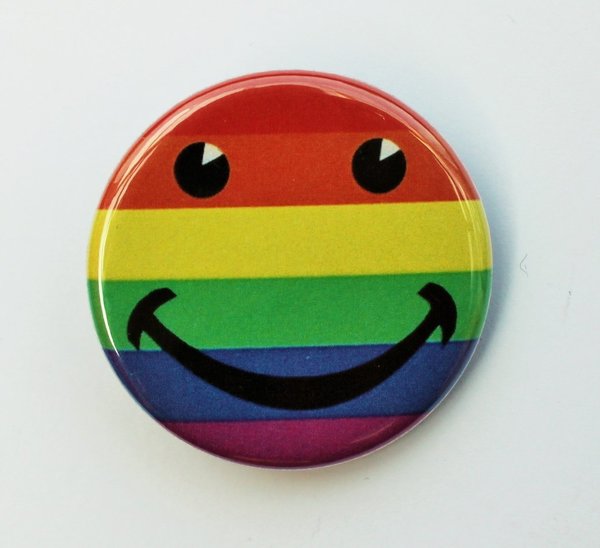 Regenbogen-Button Smiley M