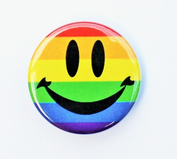 Regenbogen-Button Smile M