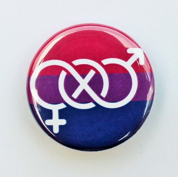 Bi Pride Button M mit Symbol