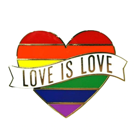 Regenbogen-Anstecker Herz "LOVE IS LOVE"