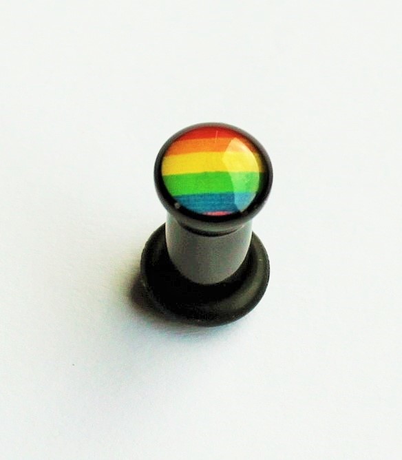 Ohrtunnel mit Regenbogen,  5 mm Durchmesser
