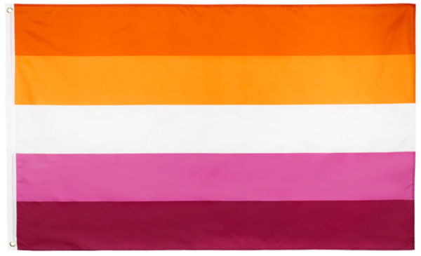 Lesben Sunset Fahne XL   120 x 180 cm mit 5 Farbstreifen