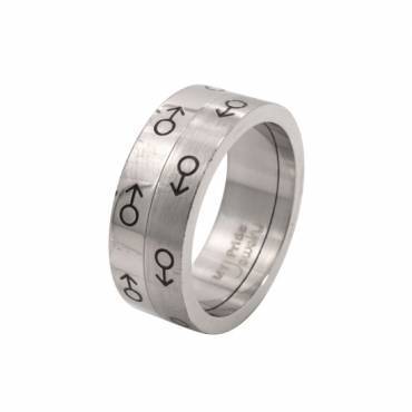 Dreh-Ring mit Männerdoppelzeichen Gr. 7
