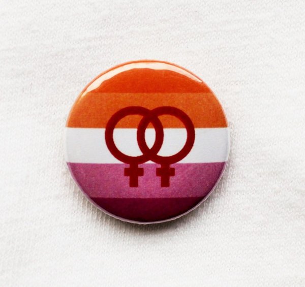 Lesben Doppelfrau Sunset Pride Button S