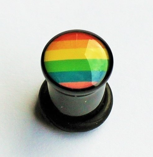 Ohrtunnel mit Regenbogen, 12 mm Durchmesser