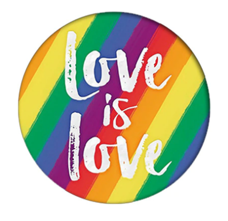 Regenbogen-Button "Love is Love" M