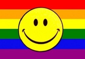 Aufkleber Regenbogen Smiley S  5,2 x 7,4 cm