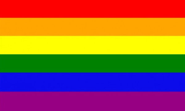 Rainbow Flag Size M with Hemstitch, 60 x 90 cm