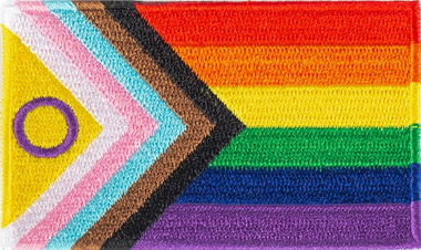 Progress Pride Intersex Aufnäher  L, 5 x 8 cm